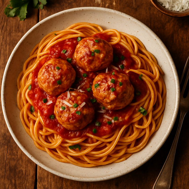 Chicken Spaghetti And Meatballs - delicious Canadian chicken recipe