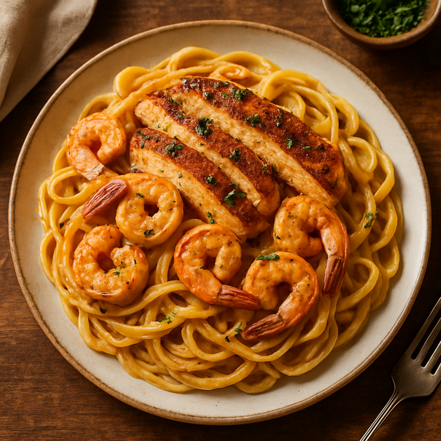 Creamy Cajun Chicken And Shrimp Pasta - delicious Canadian chicken recipe
