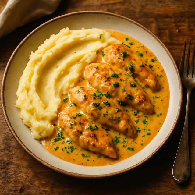 Creamy Chicken And Mashed Potatoes - delicious Canadian chicken recipe