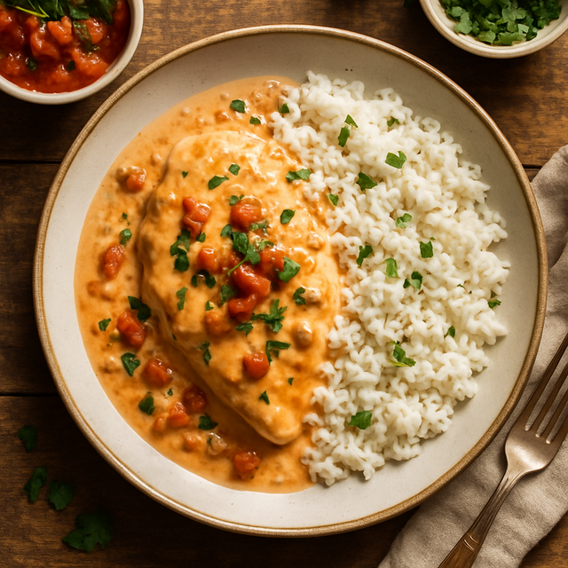 Creamy Crockpot Salsa Chicken - delicious Canadian chicken recipe