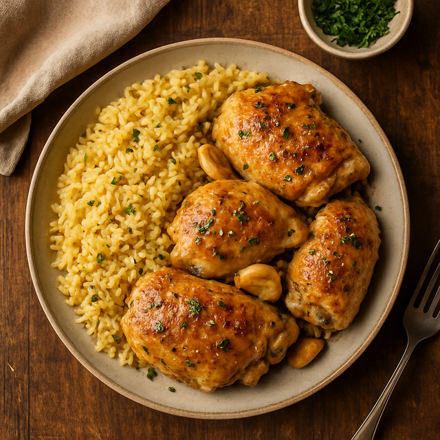 Garlic Chicken And Rice - delicious Canadian chicken recipe