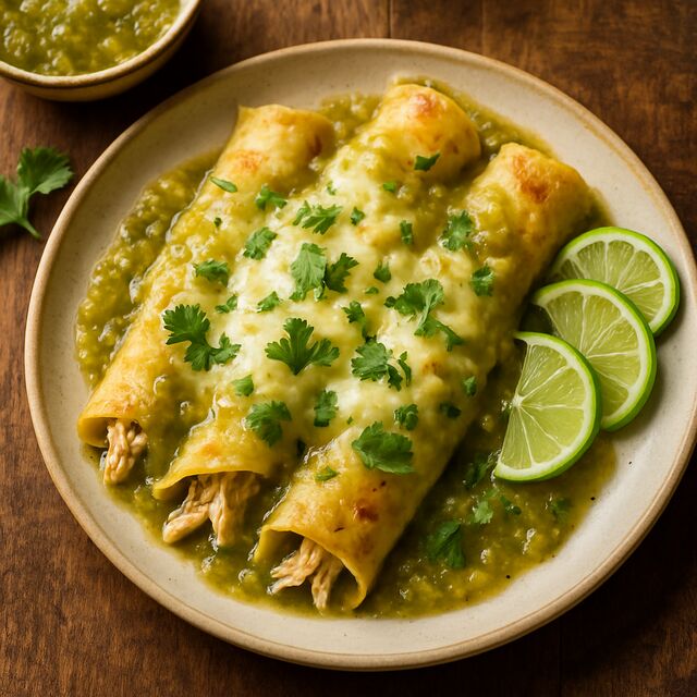 Green Chile Chicken Enchiladas Salsa Verde - delicious Canadian chicken recipe